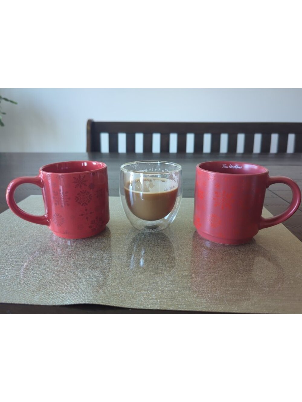 Tim Hortons 2021 Holiday Edition Stackable Mugs Snowflakes (1 Matte + 1 Glossy)